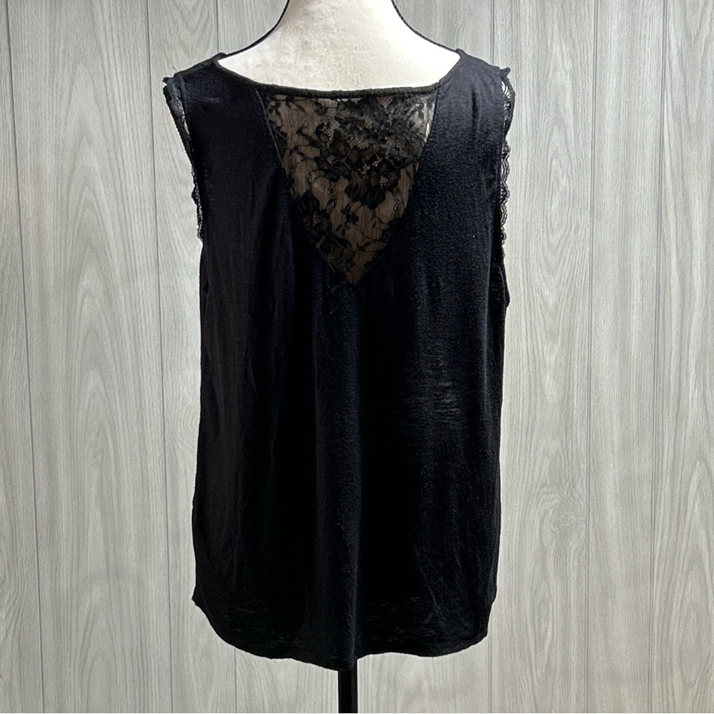 Candies Black Asymmetrical Tank Top With Lace Size XL - Picture 3 of 9